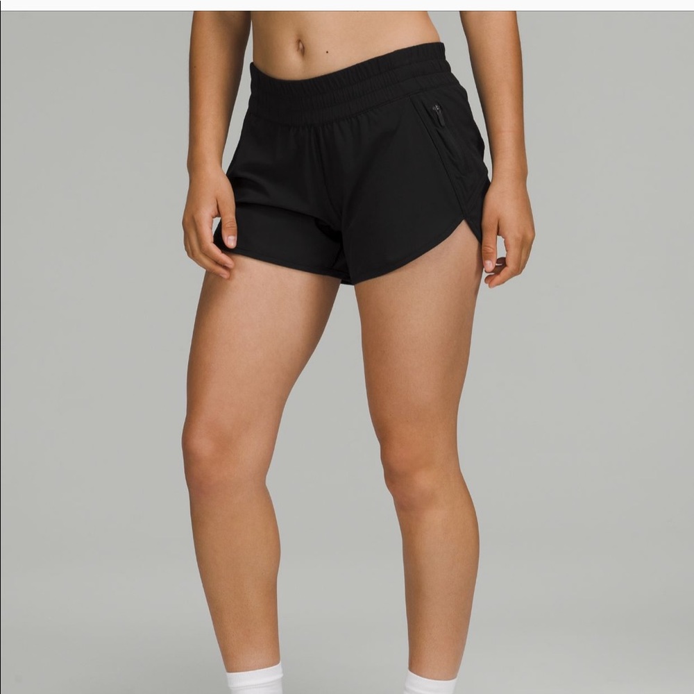 Black size 4 lululemon tracker short